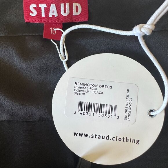 Staud Remington Little Black Dress Mini Bodycon Size 10 Spaghetti Strap NWT - Picture 7 of 12